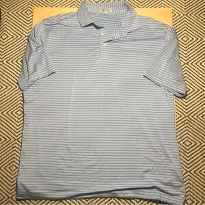 Peter Millar Men’s Golf Polo Shirt Blue Stripe XL Spring Summer